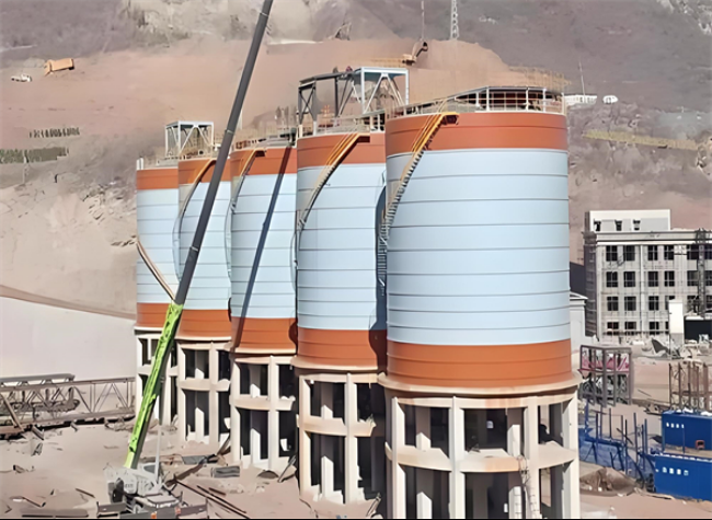 郊区高架钢板仓